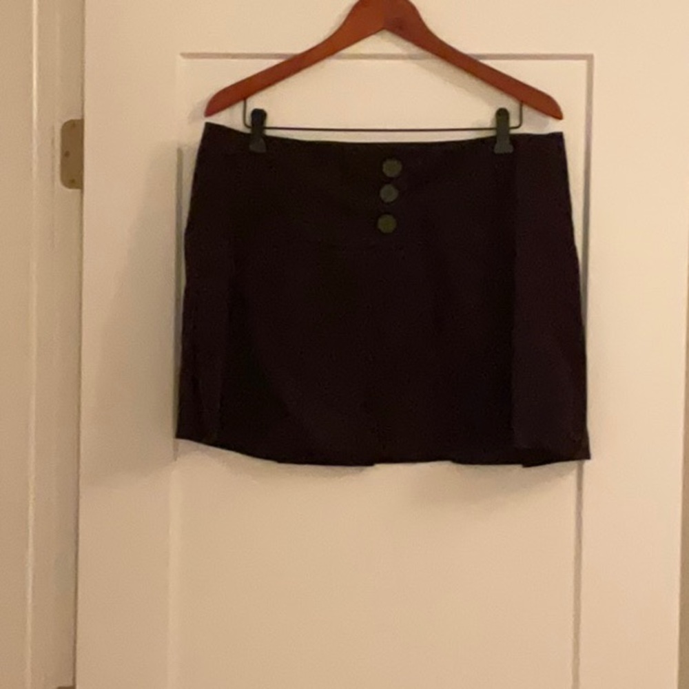 OLD NAVY DARK BROWN CORDUROY SKATER MINI SKIRT - SIZE 12